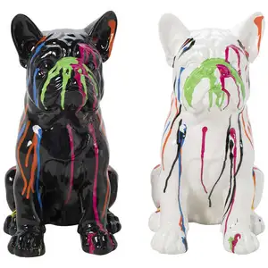 Statuette animal Dog Coloris assortis noir ou blanc pas cher