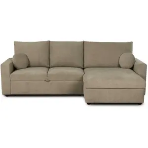 Canapé d'angle taupe convertible 4 place pas cher