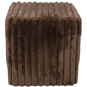 Pouf marron LINA pas cher
