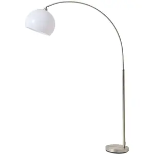 Lampadaire Métal chromé 193 cm blanc pas cher