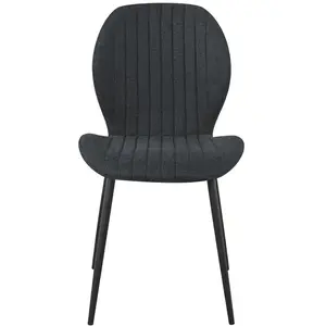 Lot de 4 chaises en tissu LOLA coloris gris foncé pas cher