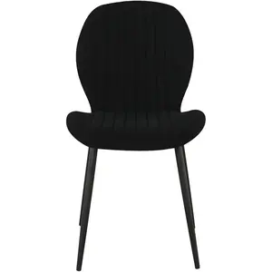 Lot de 4 chaises en tissu LOLA coloris noir pas cher