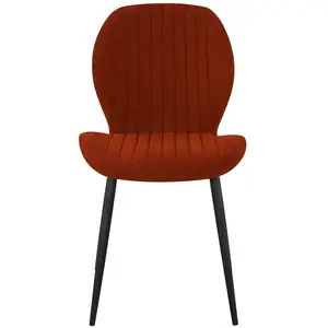 Lot de 4 chaises en tissu LOLA coloris terracotta pas cher