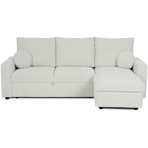 Canapé d'angle gris clair convertible 4 pl JADE pas cher