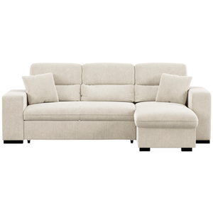 Canapé d'angle beige convertible 4 place RYLE pas cher
