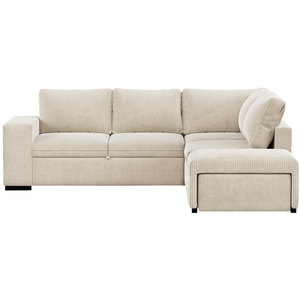 Canapé d'angle beige convertible 4 pl JOZZIS pas cher