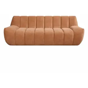 Canape droit fixe marron 3 places DIVA pas cher