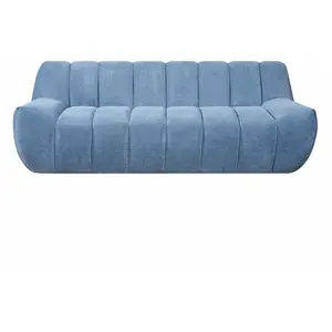 Canape droit fixe bleu 3 places DIVA pas cher
