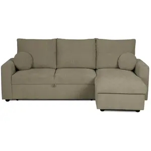 Canapé d'angle taupe convertible 4 place JADE pas cher