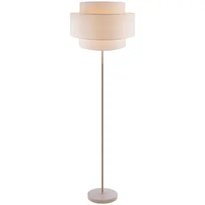 Lampadaire Métal 160 cm beige CAMILLE pas cher
