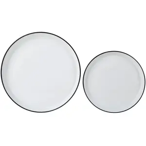 Set vaisselle 12 . Porcelaine blanc FILET pas cher