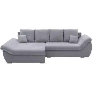 Canapé d'angle gris convertible 4 places EDEN pas cher