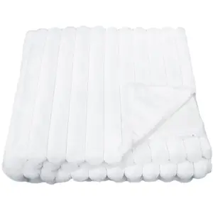 Plaid 180X 230CM blanc DOUDOU pas cher