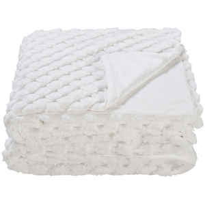 Plaid 220x240 cm CALIN coloris blanc pas cher