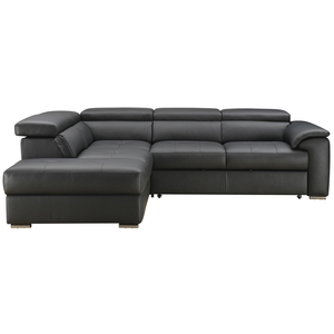 Canapé d'angle noir convertible 4 pl CYRANO pas cher