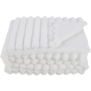 Plaid 180x230 cm VASSILY coloris blanc pas cher