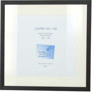 Divers Cadre Gaëlle 20 noir 40 x 40 cm + passe-partout ouverture 30 x 30 cm