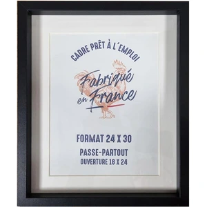 Divers Cadre Aymie Noir 40 x 40 cm + Passe-partout 30 x 30 cm pas cher