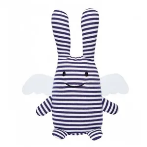 Comparateur de prix : Trousselier Hochet peluche Ange lapin marinière + pochette en coton