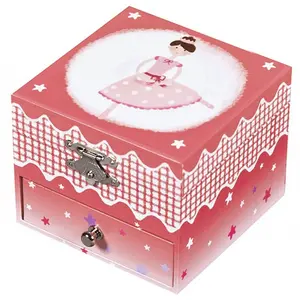 Comparateur de prix : Trousselier - Boite à bijoux musicale cube Ballerine rose