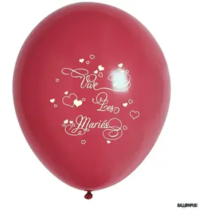 RueDeLaFete Sachet 10 ballons Vive Les Mariés, Bordeaux pas cher