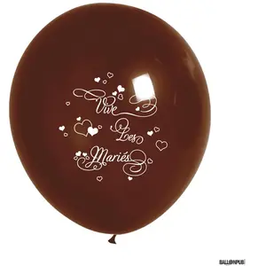 RueDeLaFete Sachet 10 ballons Vive Les Mariés, Chocolat pas cher