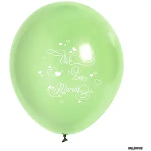RueDeLaFete Sachet 10 ballons Vive Les Mariés, Vert tilleul pas cher