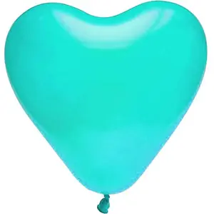 RueDeLaFete Lot de 8 ballons COEUR 35cm, turquoise pas cher