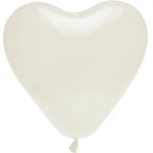 RueDeLaFete Lot de 8 ballons COEUR 35cm, blancs pas cher