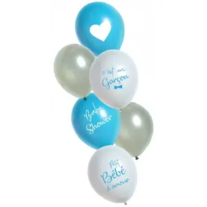 Ballons de baudruche - LE GEANT DE LA FETE - Bleu - Latex - Gonflable à l'hélium - 6 pièces pas cher