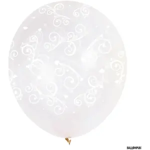 RueDeLaFete Sachet de 8 ballons décos Arabesques, Cristal clair pas cher