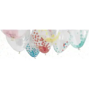 RueDeLaFete Kit de 6 ballons cristal REMPLIS DE CONFETTIS Multicolores pas cher