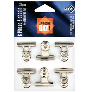 JPC Créations Pinces à dessin Bulldog - 3 cm - 6 pcs pas cher
