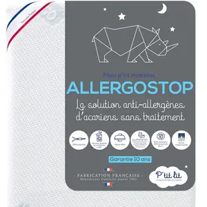 P'TIT LIT Matelas Bébé Allergostop-60x120 cm-Naturellement Acarien-san... pas cher