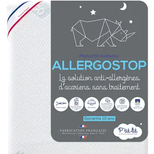 P'TIT LIT Matelas bébé allergostop déhoussable et lavable 70x140
