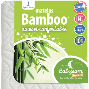 Comparateur de prix : Babysom - Matelas bébé bamboo 60x120x14 cm | déhoussable
