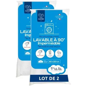 Comparateur de prix : P'TIT LIT Lot de 2 Protèges matelas Bébé - 60x120 cm - Alèse Imperméable et Micro Respirante - Lavable à 90°C - Souple et Silencieux