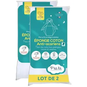 Comparateur de prix : Lot de 2 Protège Matelas Bébé Anti Acariens P'TIT LIT - Bouclette 100%...