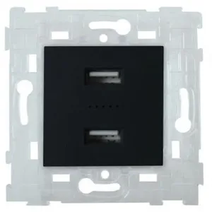 Mécanisme double prise USB Colours Kalya gris soft pas cher