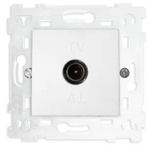 Mécanisme de prise TV Colours Kalya blanc glossy pas cher