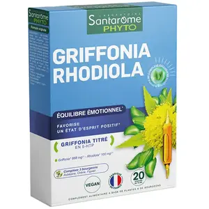 Comparateur de prix : Santarome Griffonia Rhodiola Équilibre Émotionnel 20 Ampoules de 10ml