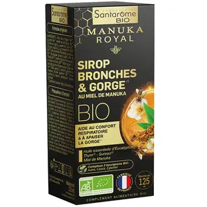 Comparateur de prix : Santarome Bio - Sirop Bronches & Gorge Miel de Manuka Bio - 125ml