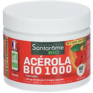 Comparateur de prix : Santarome Bio Acérola Bio 1000 60 Comprimés