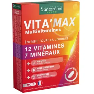 Comparateur de prix : Santarome Bio Vita'max Multivitamines Energie et Vitalité 30 comprimés