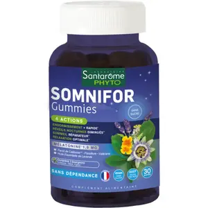 Comparateur de prix : Santarome Bio Somnifor - Mélatonine 1,9 mg - 30 gummies