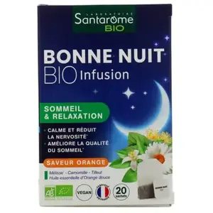 Comparateur de prix : Santarome - Bonne Nuit Bio - Aide à l'endormissement - 20 infusions