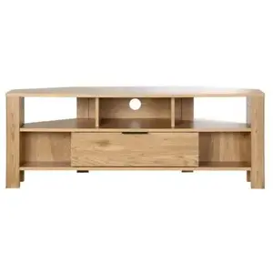 CASAME Calicosy - Meuble TV d'Angle 1 Tiroir Décor Chêne - L120 cm - Bois clair TU pas cher