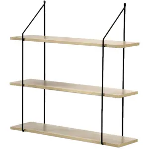 CASAME Calicosy Étagère murale 3 niveaux plateau en bois et support métalVendu parcdiscount
