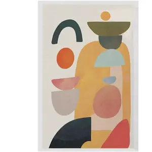 CALICOSY Tapis rectangulaire écru à motifs géométriques multicolores - woopamuk pas cher