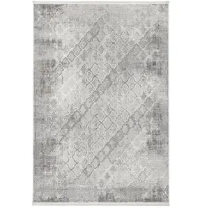Calicosy Tapis rectangulaire gris à motifs beiges et gris - 100x150 cm pas cher